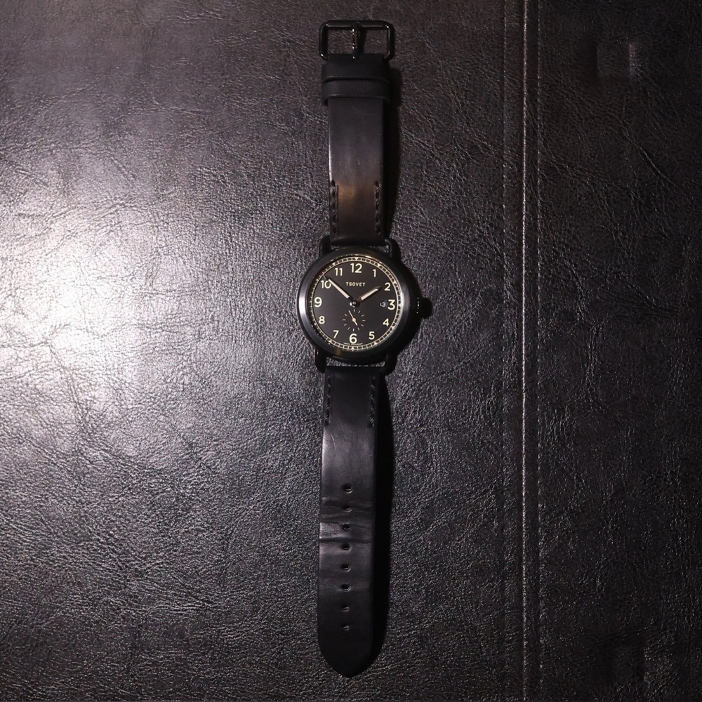 Tsovet SVT-CV43 Black Leather Watch